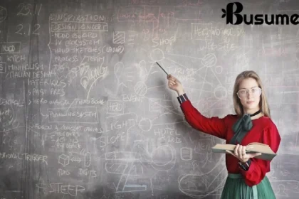 Christina Orlando teaching math with interactive technology and group projects in a vibrant Quebec classroom.